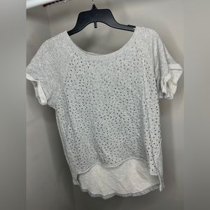 Gray sweater short sleeves and rhinestones